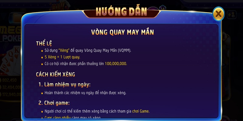 Cách nhận Xèng trong vòng quay may mắn Rikvip